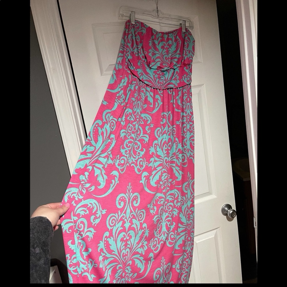 3x maxi strapless dress